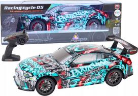 LeanToys Liels sporta tālvadības RC auto 1:8 ar gaismām un skaņām, grafiti | 5905991017318 | 5905991017318