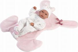 Llorens Llorens 63598 Vinilinė lėlė kūdikis 35 cm Bimba su pink pagalvėle | 1063598 | 8426265635986