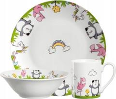 Leonardo rinkinys 3 dalių vaikų indų flamingas BAMBINI AVVENTURA - | L-023151 | 4002541231512