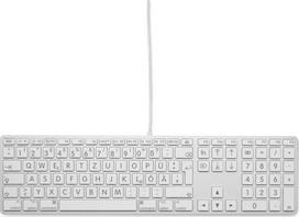 Klaviatūra LMP Large Font USB klaviatūra su laidu 110 klavišų su 2x USB ir aliuminio viršutiniu dangteliu – Vokiečių | 24206 | 7640113436599