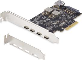 USB šakotuvas StarTech Adap StarTech 5 prievadų USB PCIe plokštė, 10Gbps | PS4C3IA3-USB-C-CARD | 0065030909174