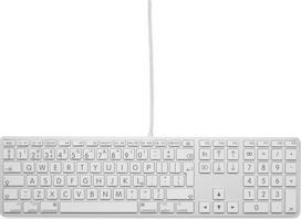 Klaviatūra LMP Large Font USB klaviatūra su laidu 110 klavišų su 2x USB ir aliuminio viršutiniu dangteliu – JK anglų kalba | 24209 | 7640113436605