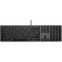 Klaviatūra LMP Large Font USB klaviatūra su laidu 110 klavišų su 2x USB ir aliuminio viršutiniu dangteliu - prancūzų AZERTY - space gray | 24272 | 7640113436698