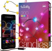 Kalėdinės lemputės Twinkly Twinkly Candies - 200 žvaigždutės formos RGB LED, žalias laidas, USB-C | TWKS200RGB-G | 8053614841226