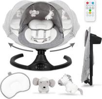 Elektrinis 2in1 vaikų gultukas-kūdikio sūpynės Kidwell Luxi su uodų tinklu ir Bluetooth melange/black | BUELLUX01A5 | 5901130105205