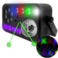 LIGHT4ME PARTY V daugiaefektis LED RGBW-UV 6in1 efektas Bee Eye baltas stroboskopas UV Water Wave par 2x lazeris R/G | 5908249828858 | 5908249828858