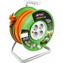 AWTools Pratęsimo kabelis su ritiniu Garden Line 3 x 1mm 10A 4 lizdai Orange 25m (AW70213) | AW70213 | 5902198746768