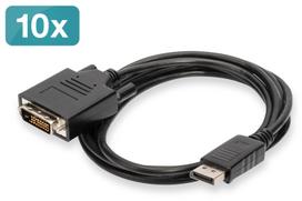 DIGITUS DisplayPort - DVI  Adapterkabel, 10er Pack, 2m, sw | AK-990900-020-S | 4016032451945