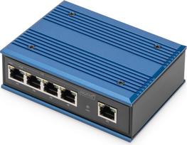 DIGITUS Switch Ind. 4-Port  Gigabit 30W PoE Unmanaged blau | DN-651120 | 4016032458876
