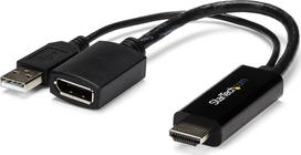 Adapteris AV StarTech HDMI - DisplayPort + USB-A Black (HD2DP) | HD2DP