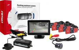 AMiO Komplektas parkavimo jutiklių su 4,3" TFT ekranu ir hd-307-ir kamera, 4 juodi vidiniai jutikliai | AMI-02269 | 5903293022696