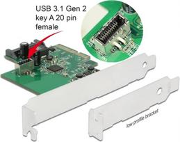 DELOCK PCI Express Card to 1 x internal USB 3.2 Gen 2 key A | 89029 | 4043619890293