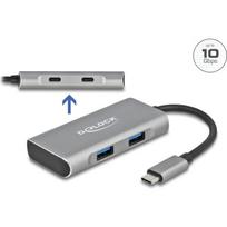 DELOCK HUB USB 3.2Gen2 Typ-C 2xTyp-A Bu 2xTyp-C Bu extern | 63260 | 4043619632602