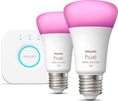 Philips Hue Pradžios rinkinys tiltas + 2 x lemputė E27 9W RGBW (929002468810) | 929002468810 | 8719514291492