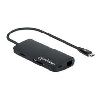 MANHATTAN USB-C 3.2 Gen 1 adapteris, HDMI, USB, USB-C PD, RJ45, SD | 152372 | 766623152372