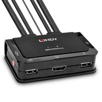 LINDY KVM Switch Compact 2 Port HDMI USB 2.0 & Audio | 42340 | 4002888423403