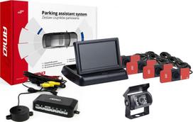 AMiO Komplektas parkavimo jutiklių tft02 4,3" su kamera hd-501-ir 4 juodi vidiniai jutikliai | AMI-02712 | 5903293027127