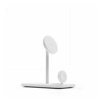 Twelve South HiRise 3 Deluxe (2024) – stacionari Qi2 belaidė įkroviklio stotelė trims įrenginiams, suderinama su MagSafe (white) | 811370025704 | 811370025704