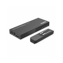 VALUE HDMI matricos jungiklis, 4x2, 4K60Hz, su nuotolinio valdymo pultu | 14.99.3591 | 7630049673342