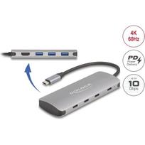 Delock 7Port USB 10Gbps Hub und 4K HDMI Ausgang/USB Typ-C | 64323 | 4043619643233