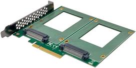 InLine® PCIe plokštė su 2x vidinėmis U.2 NVMe SFF-8639 jungtimis – bifurkacija, PCIe x8, plati | 4043718341535 | 4043718341535