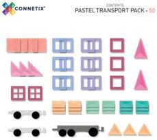 CONNETIX Pastel komplekts transportam 50 gab. magnētiskās klucīši automašīnas 3+ | 850036293460 | 850036293460