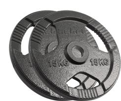 Olimpinis ketaus svorių rinkinys 2x15kg, 51mm skylė, diskas su rankenomis, REBEL ACTIVE | RBA-2143-15 | 5901890118569