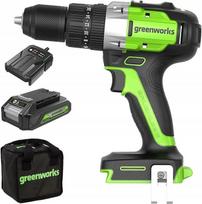 Urbjmašīna-skrūvgriezis Greenworks GD24DD60K2 24 V 1 x akumuliators 2 Ah | GR3704107UAM | 6952909090153