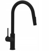 Invena virtuvės maišytuvas su ištraukiamu snapu Farsala, Black BZ-40-U04-S | 5907798727957 | 5907798727957