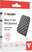 VERBATIM Išorinis SSD 512GB Store 'n' Go Mini Diamond, USB-C, Black | 32024 | 023942320241