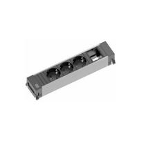 Bachmann Bachmann POWER FRAME 916.006, 3x kontaktinė apsauginė rozetė, 1x individualus modulis (black/grey, medium) | 916.006 | 4016514046898
