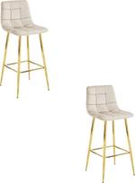 Baro kėdė ARCETO - aksomas beige / kojos GOLD x 2 | model_3956_2-ARCETO-MONX86 | 5903332087044