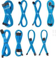 CableMod C-Series Pro ModMesh apvalkalas 12V-2x6 12VHPWR Dual StealthSense kabelių rinkinys Corsair RMi, RMx (Black Label) - hell blau | CM-PCSR-16X2KIT-NKLB-R-SS | 703670116360