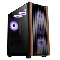1stCOOL G6 Noble Wood Decor TS ARGB, ATX korpusas, USB3.0, USB-C, 4x ARGB ventiliatorius | ML-G6-NOBLE-USBC-ARGB | 8594192891581