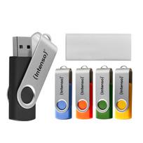 Intenso Office Line Multipack 64GB (5 USB-A 3.2 USB-Sticks in Gelb, Grün, Black, Blau + Orange) | 3543595 | 4034303036455