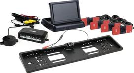 AMiO Komplektas parkavimo jutiklių tft02 4,3" su hd-402-led kamera 4 juodi vidiniai jutikliai | AMI-02711 | 5903293027110