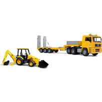 BRUDER MAN TGA žemagrindis sunkvežimis su JCB MIDI ekskavatoriaus krautuvu | 01654 | 4001702016548