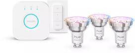 Philips Hue White and color ambiance Pagrindinis startinis rinkinys: 3 išmaniosios lemputės GU10 (345 lm) + šviesos reguliatorius | 8721103103758 | 8721103103758