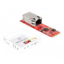 DeLOCK Konverter M.2 Key B+M Stecker zu 1 x RJ45 2,5 Gigabit LAN Port horizontal | 62985 | 4043619629855