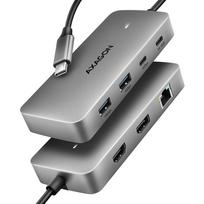 HMC-CUB83X2 Wieloportovy hub USB 7in1, 10Gbps, 2x USB-A, 1x USB-C, 1x HDMI 4K/144Hz, DP 8K/30Hz, GLAN, PD 100W, 15cm USB-C kabel | HMC-CUB83X2 | 8595247909305