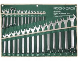 Raktų komplektas plokščiais ir žiediniais galais 27 vnt. (6-32mm) ant kilimėlio (2 su žvaigždute) | RF-5149R | 5905101393714