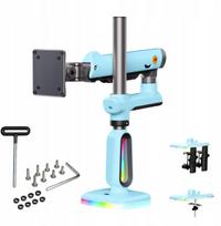 F7-XM Gulf Blue RGB apšvietimas Žaidimų tvirtas stalo laikiklis dideliems monitoriams 32-60 colių | F7-XM | 6943223117022