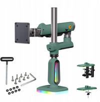 F7-XK Moss Green RGB apšvietimas žaidimų stiprus stalo laikiklis dideliems monitoriams 32-60 colių | F7-XK | 6943223116995
