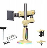 F7-XD Sunrise Yellow RGB apšvietimas žaidimų stipri stalo laikiklis dideliems monitoriams 32-60 colių | F7-XD | 6943223117008
