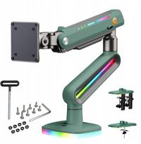 F6-XK Moss Green RGB apšvietimas žaidimų stiprus stalo laikiklis dideliems monitoriams 32-60 colių | F6-XK | 6943223116926