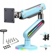 F6-XM Gulf Blue RGB apšvietimas žaidimų stiprus stalo laikiklis dideliems monitoriams 32-60 colių | F6-XM | 6943223116957