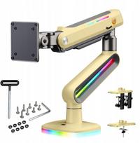 F6-XD Sunrise Yellow RGB apšvietimas žaidimų tvirtas stalo laikiklis dideliems monitoriams 32-60 colių | F6-XD | 6943223116933