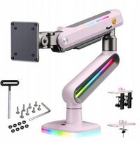 F6-XJ Sakura Pink RGB apšvietimas žaidimų stiprus stalo laikiklis dideliems monitoriams 32-60 colių | F6-XJ | 6943223116940