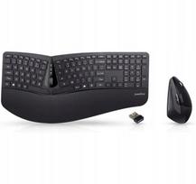 Klaviatūra + pelė Perixx Perixx PERIDUO-606A DE, 3 viename klaviatūrų ir pelių rinkinys, belaidis, ergonominis, black | 57215P | 4049571006291