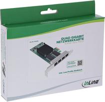 Tinklo plokštė InLine ® keturguba Gigabit tinklo plokštė 4x RJ45 1Gb/s PCIe x1 | 4043718341641 | 4043718341641